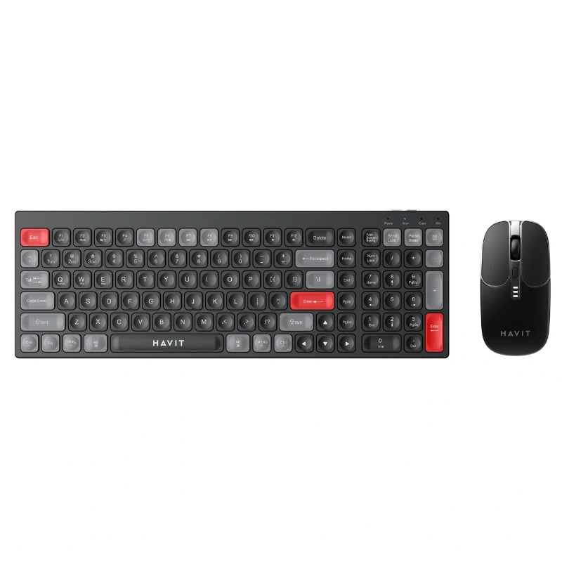 COMBO CLAVIER SOURIS SANS FIL HAVIT KB830 RECHARGEABLE + BT