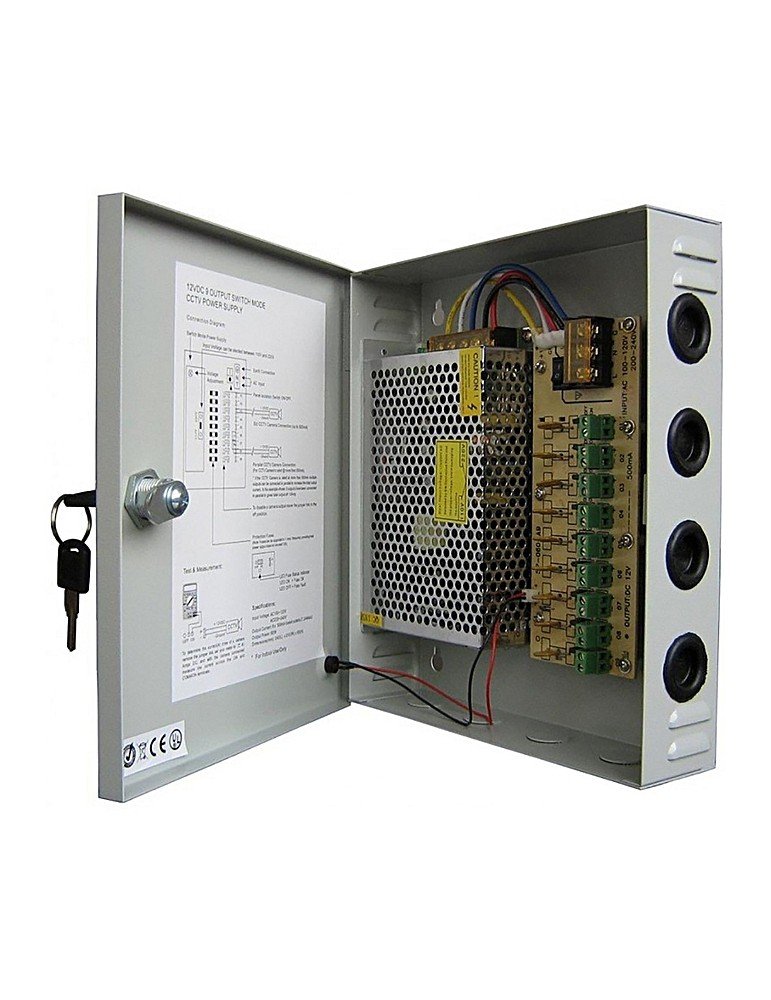 BLOC ALIMENTATION POUR CAMERA 12V/15A/9CH